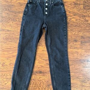 Guess 90s High-Waisted Black Button-Fly Jeans